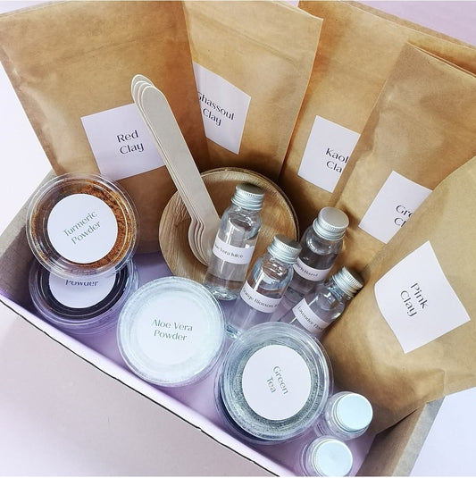 Deluxe Natural Face Mask Making Kit with Ingredients and Accessories