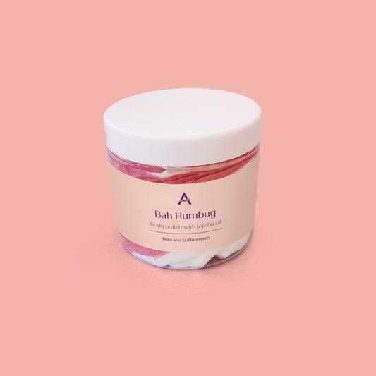 Bah Humbug Body Polish red and white whipped sugar scrub