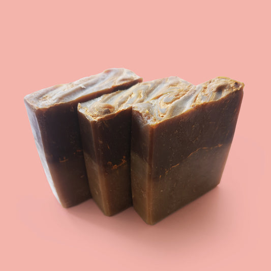 Autumn natural soap bar with carrot, ginger and maple syrup