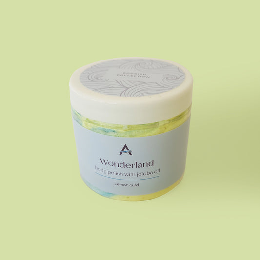 alice inspired lemon curd body scrub