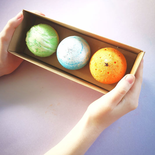 Winter Collection Bath Bomb Gift Box – Choose 3 | Eco Kraft Sliding Gift Set