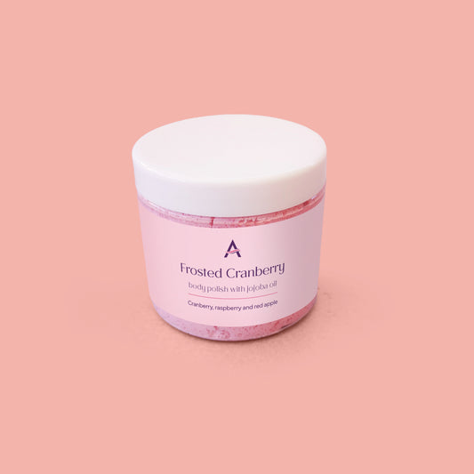 Frosted Cranberry Body Polish whipped sugar scrub with jojoba oil