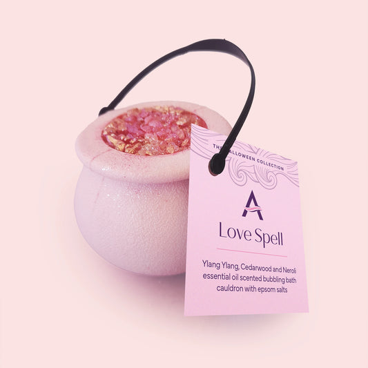 Love Spell Bubbling Bath Cauldron With Floral Essential Oils.