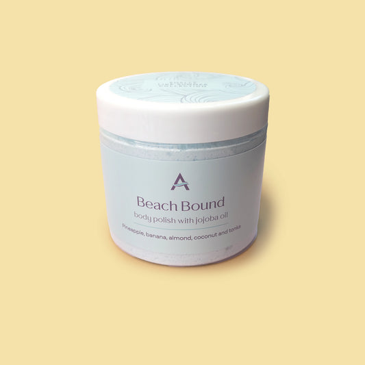 Beach inspired whipped sugar scrub with pineapple and almond