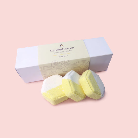 Candied Lemon body wash bombs with box