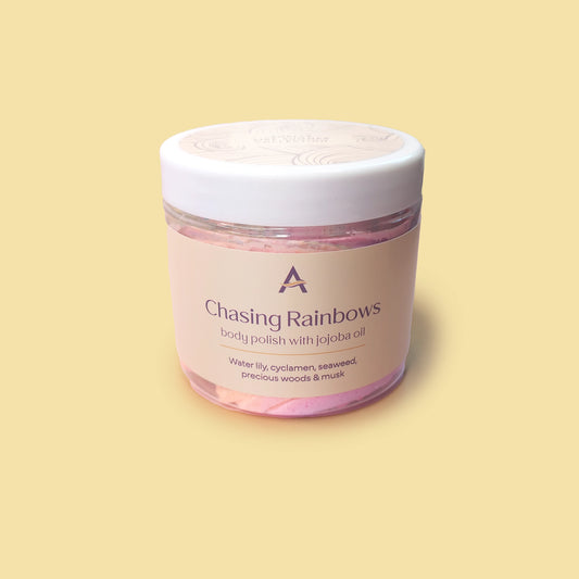 Handmade Chasing Rainbows whipped soap body with fresh floral fragrance