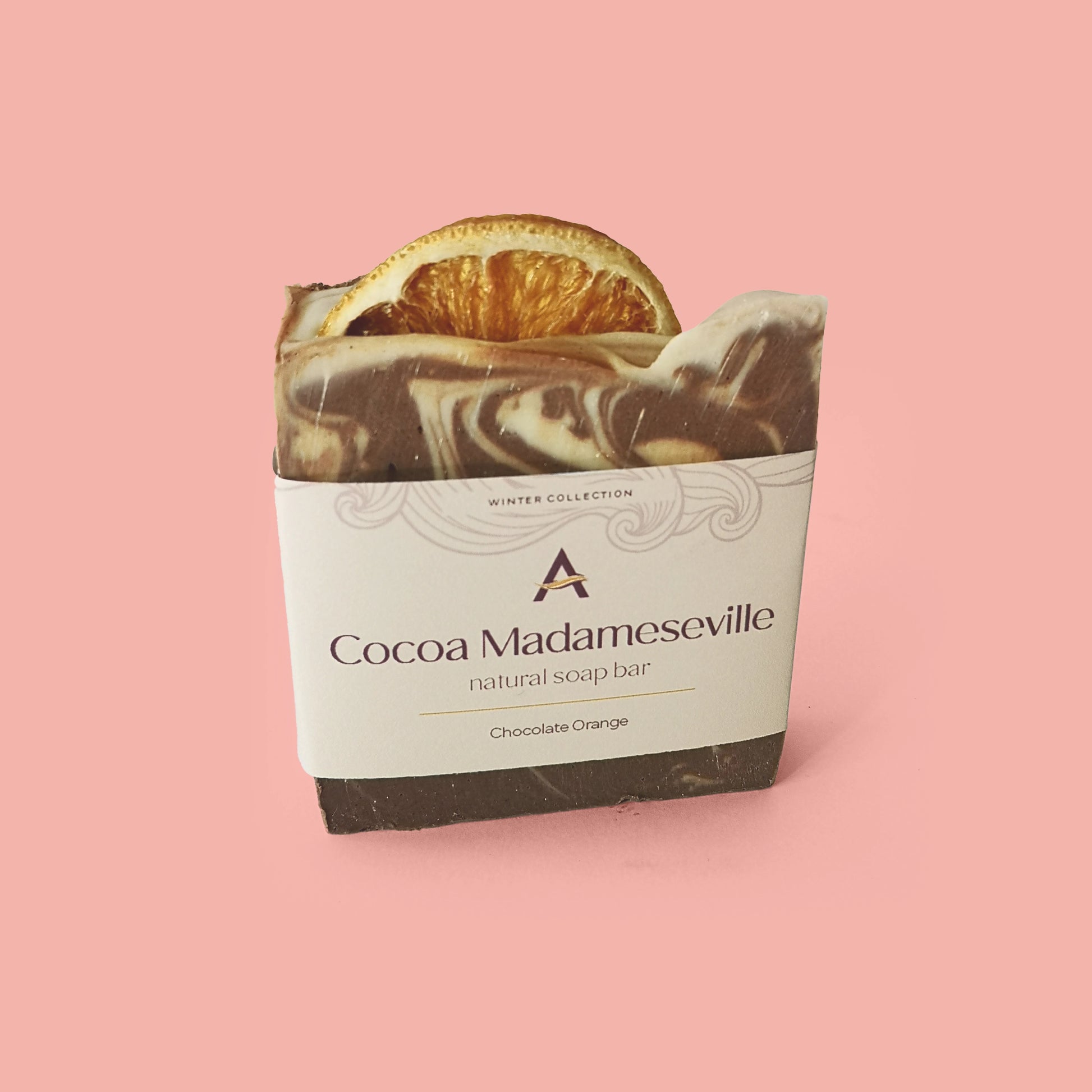 brown and orange soap bar with dried orange 