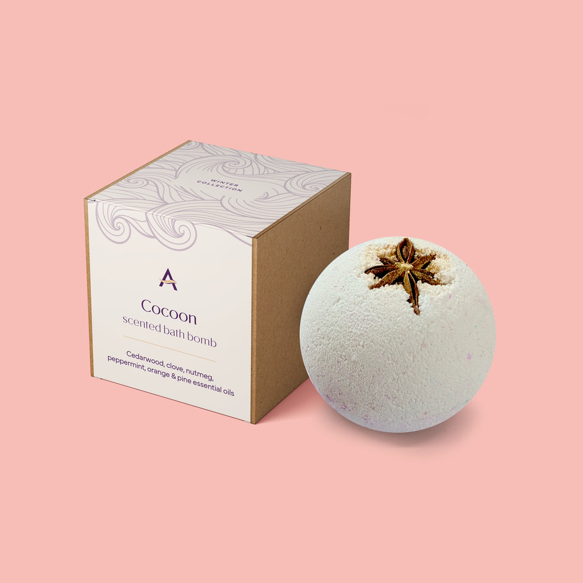 Cocoon Essential Oil Christmas Bath Bomb – Winter Spice & Citrus
