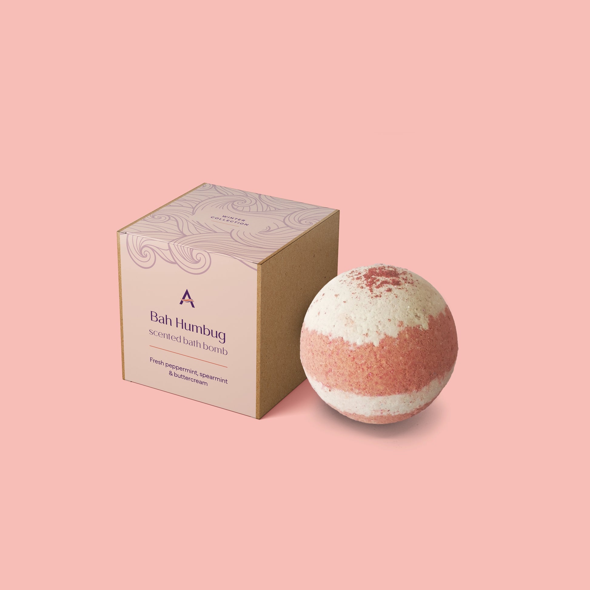 Christmas peppermint and buttercream bath bomb