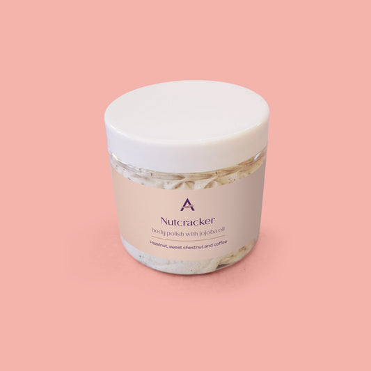 large off white coloured body scrub in pot