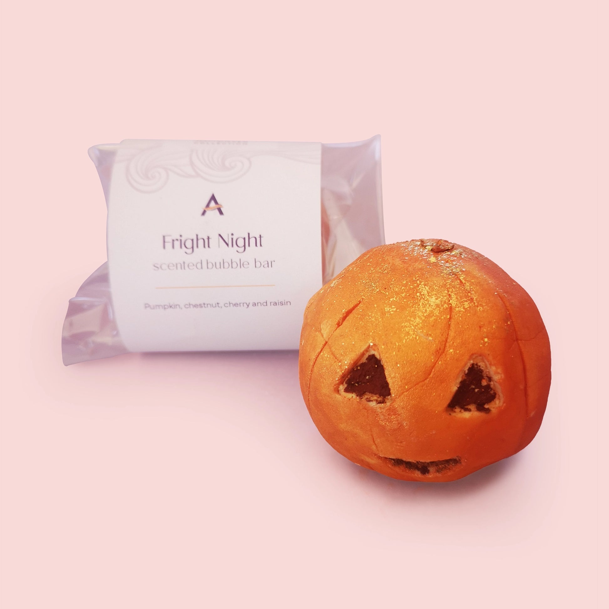 pumpkin shaped bubble bar with face