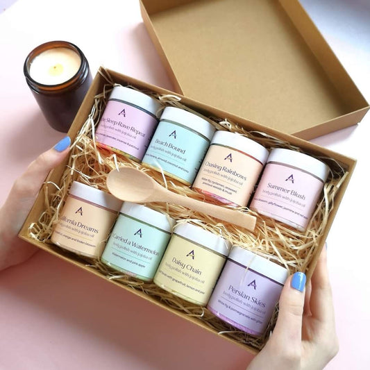 Mini Body Polish Gift Set | 8 Travel Sized Whipped Soap Sugar Scrubs + Bamboo Spoon (PRE-ORDER)