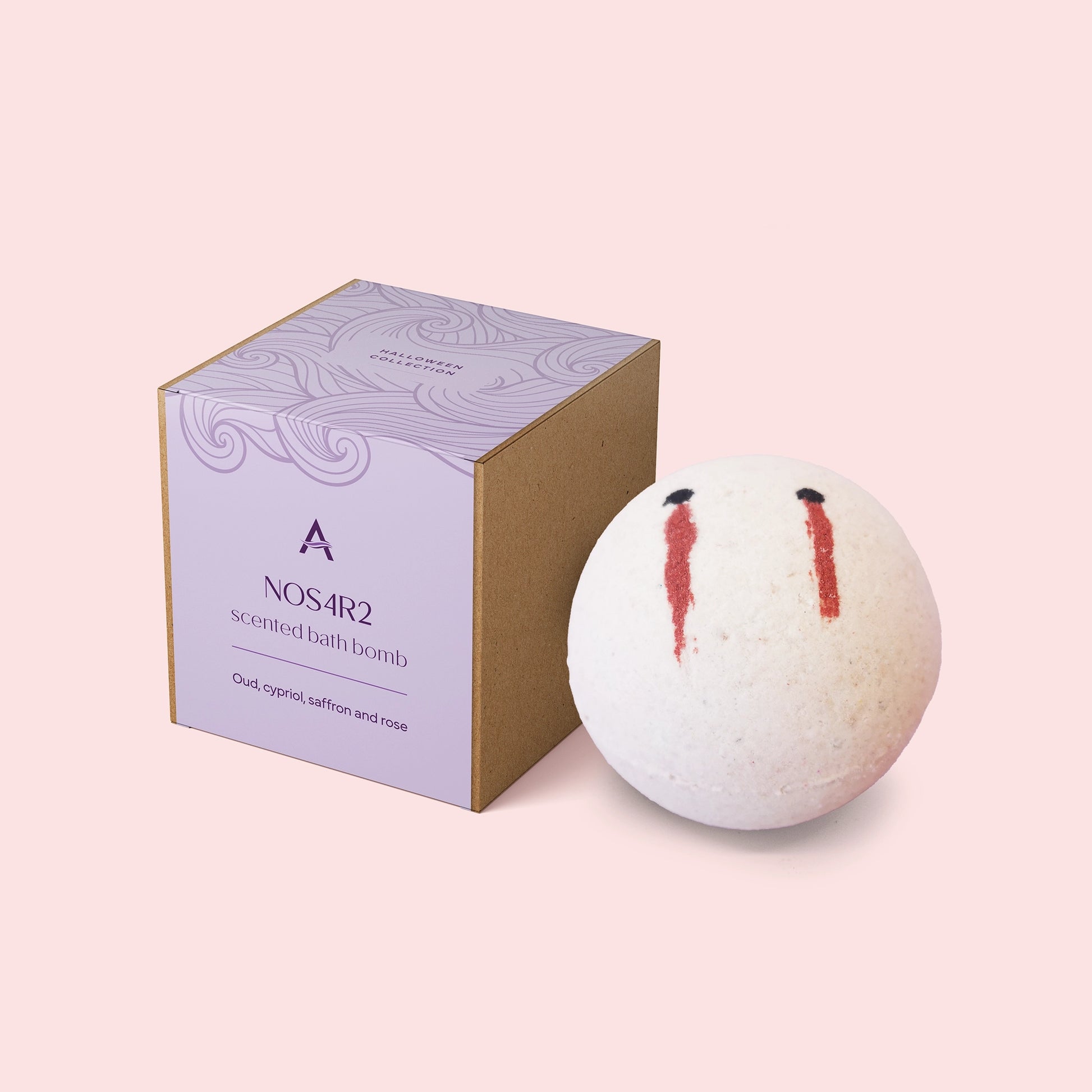 Gothic Vampire Inspired Bath Bomb in White and Red with gift box